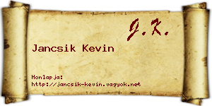 Jancsik Kevin névjegykártya